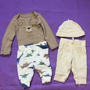 Carter's Brown and Cream Baby Bottoms Set